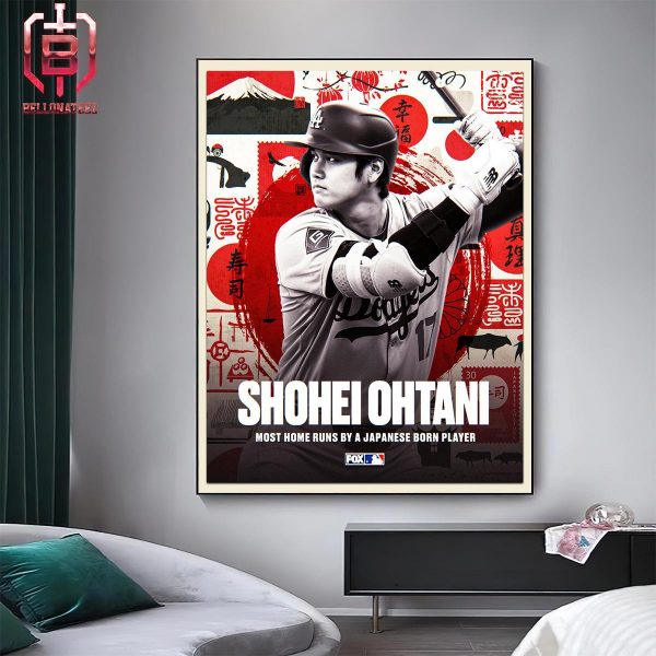 Shohei Ohtani Passes Hideki Matsui For The Most MLB Home Runs By A Japanese Born Player Home Decor Poster Canvas