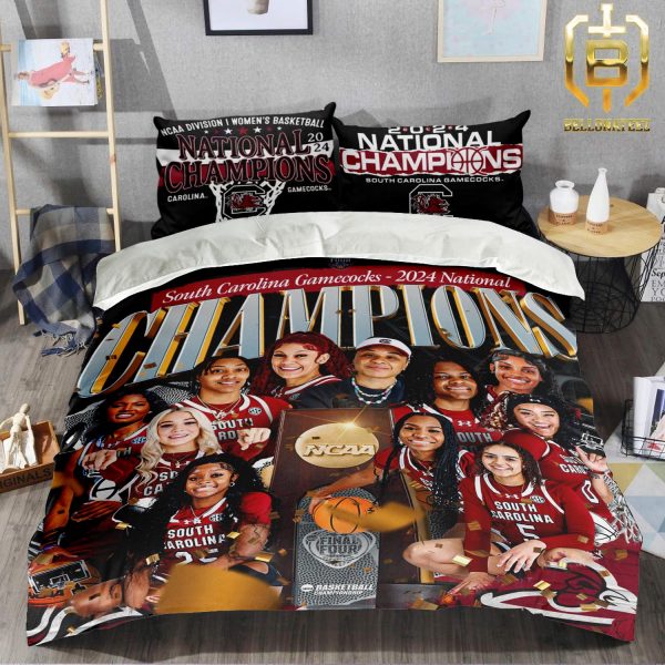 South Carolina Gamecocks 2024 NCAA Womens Basketball National Champions Rise Above Final Bedroom Decor Bedding Set