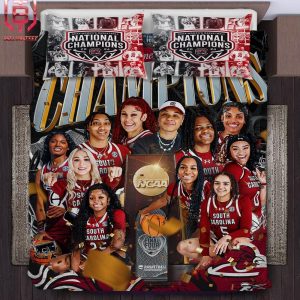 South Carolina Gamecocks Are 2024 National Champions NCAA Women’s Basketball March Madness Duvet And Pillow Bedding Set