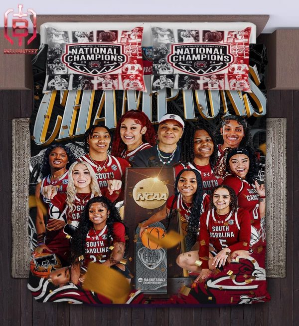 South Carolina Gamecocks Are 2024 National Champions NCAA Women’s Basketball March Madness Duvet And Pillow Bedding Set