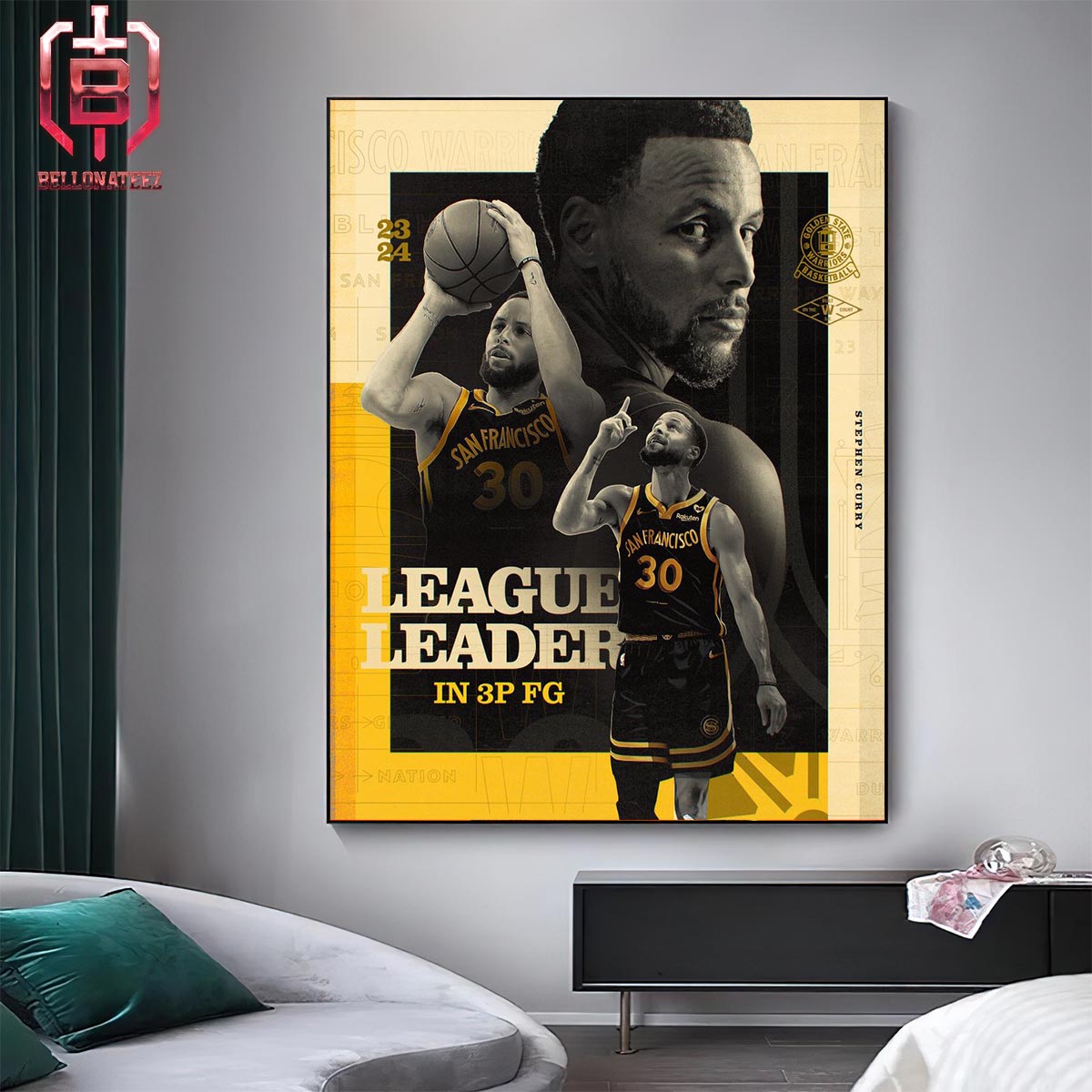 Stephen Curry Is League Leader In 3P FG With 357 Regular Season Threes Made Home Decor Poster Canvas