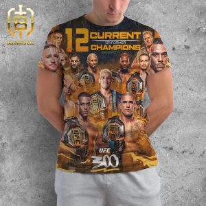 UFC 300 Features 12 Current Or Former Champions MMA Pros Pick All Over Print Shirt