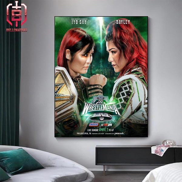 WWE Women’s Champion Iyo Sky Versus Bayley WrestleMania Home Decor Poster Canvas