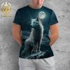 White Lone Wolf Under The Moon All Over Print Shirt