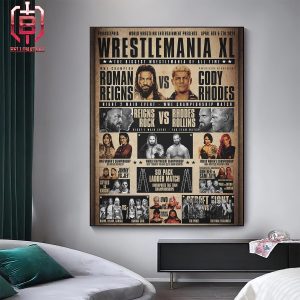 WrestleMania XL Card Old School Edition The Biggest WrestleMania Of All Time Home Decor Poster Canvas