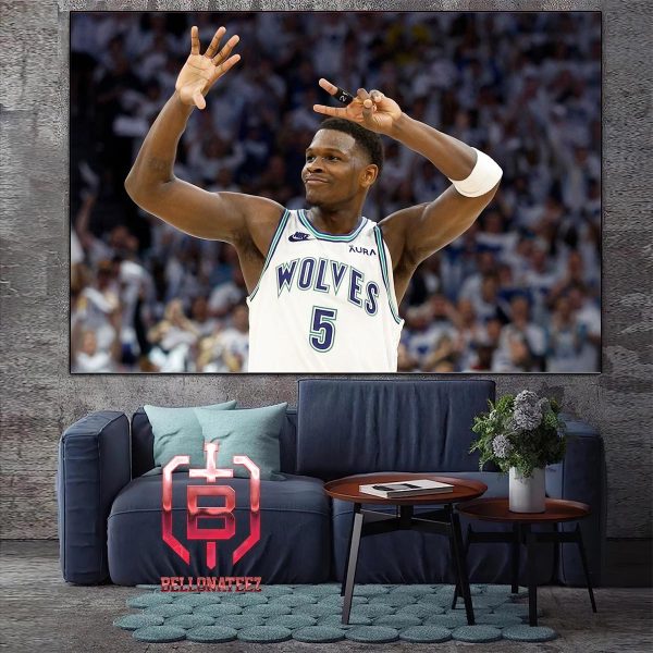 Anthony Edwards Make Hand Sign To Minnesota Timberwolves Crowd Know That Game 7 Is Coming Home Decor Poster Canvas