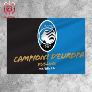 Atalanta Campioni D’Europa UEFA Europa League 2024 Champions Dublino Garden House Two Sides Print Flag