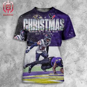 Baltimore Ravens Will Face Houston Texans On Their Christmas Game In New Season NFL 2024 All Over Print Shirt