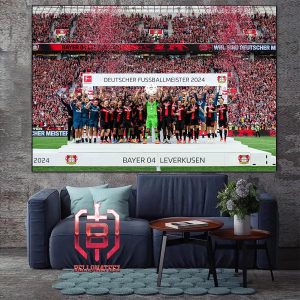 Bayer 04 Leverkusen Bundesliga 2024 Champions Celebration Deutscher Meister 2024 Home Decor Poster Canvas