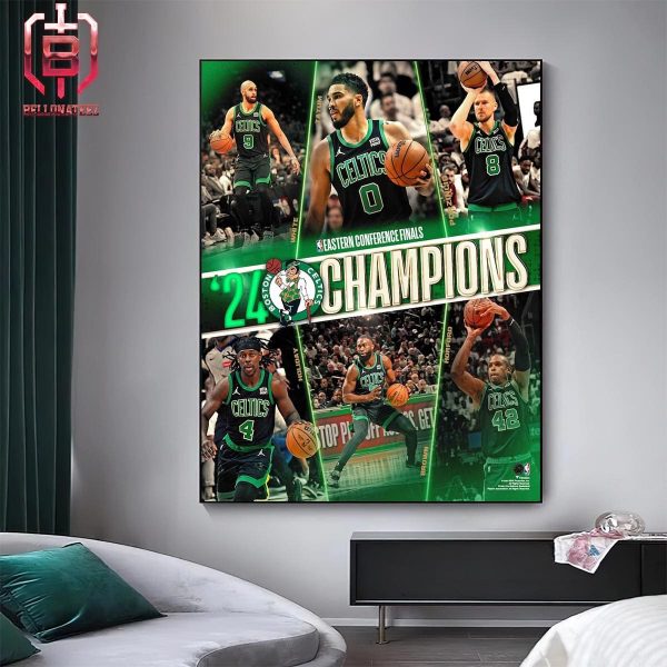 Boston Celtics Unsigned 2024 Eastern Conference Champions Stylized Photo Home Decor Poster Canvas