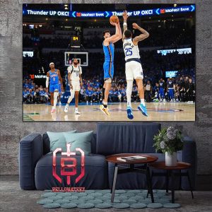 Chet Holmgren Hits A Buzzer Beater Over PJ Washington Jr At The First Quater Of Game 2 Western Semifinals NBA Playoffs Season 2023-2024 Home Decor Poster Canvas