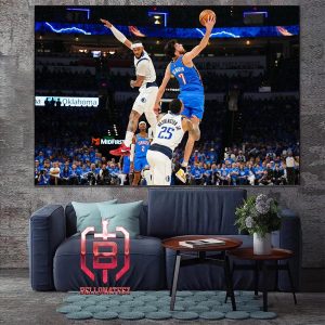 Chet Holmgren Incredible Catch Inbound Pass Before His Buzzer Beater In Game 2 Western Semifinals NBA Playoffs Season 2023-2024 Home Decor Poster Canvas