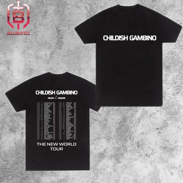 Childish Gambino The New World Tour 2024 With Willow And Amaarae Two Sides Unisex T-Shirt
