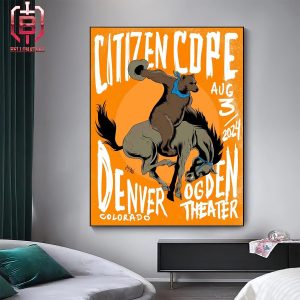 Citizen Cope Artwork Poster ForShow At Ogden Theater In Denver CO On August 3rd 2024 Home Decor Poster Canvas