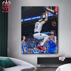 Daniel Gafford Destroy The Rim With Alley Oops Dunk From Doncic Lob Pass In Game 2 Versus OKC NBA Playoffs 2023-2024 Home Decor Poster Canvas
