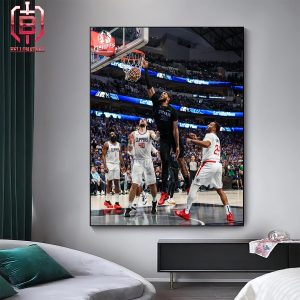 Daniel Gafford Strong Poster Dunk Over Zubac Mavericks Advanced To West Semifinals NBA Playoffs 2024 Home Decor Poster Canvas