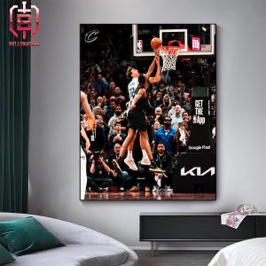 Evan Mobley Clutch Block On Wagner Help Cavaliers Lead 3-2 In Round 1 Versus Orlando Magics NBA Playoffs 2023-2024 Home Decor Poster Canvas