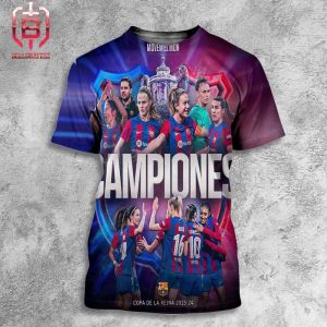 FC Barcelona Femeni Capiones Copa De La Reina 2023-2024 Women Champions All Over Print Shirt