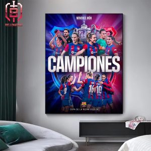 FC Barcelona Femeni Capiones Copa De La Reina 2023-2024 Women Champions Home Decor Poster Canvas