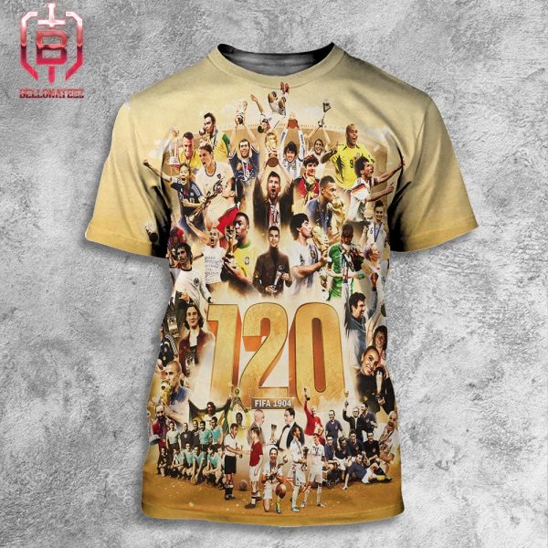 Fifa Celebration 120 Years Of Unforgettable Moments Fifa World Cup From 1904 All Over Print Shirt