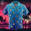 Fire Type Pattern Pokemon Beach Wear Aloha Style For Men And Women Button Up Hawaiian Shirt