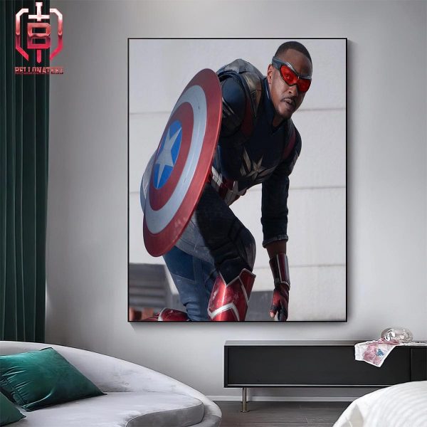 First Look At Captain America’s New Suit In Captain America Brave New World Home Decor Poster Canvas