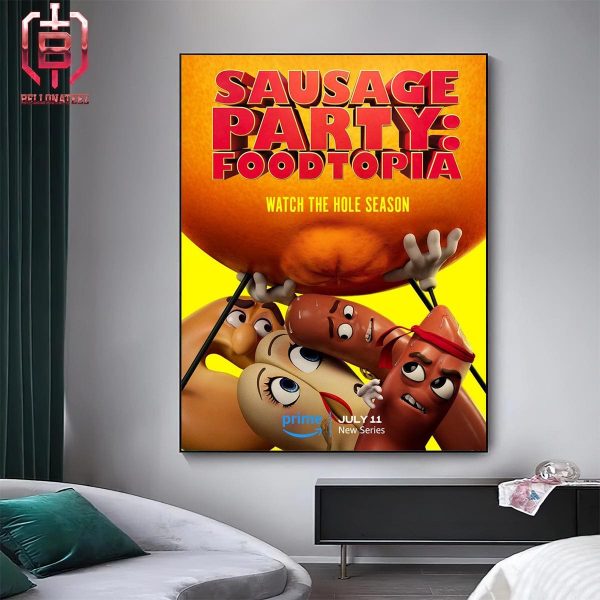 First Poster For The Sausage Party Sequel Series Premieres July 11 On Prime Video Home Decor Poster Canvas