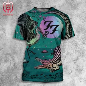 Foo Fighters Poster At New Orleans Lousiana On May 3rd 2024 Color Foil Prints Merchandise All Over Print Shirt