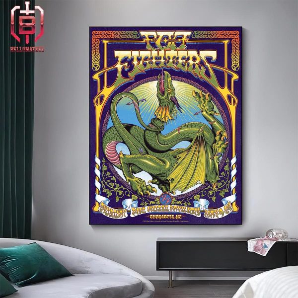 Foo Fighters Show At PNC Music Pavilion In Charlotte NC On Thursday May 9th 2024 Home Decor Poster Canvas