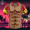 Franky Pattern One Piece Beach Wear Aloha Style For Men And Women Button Up Hawaiian Shirt