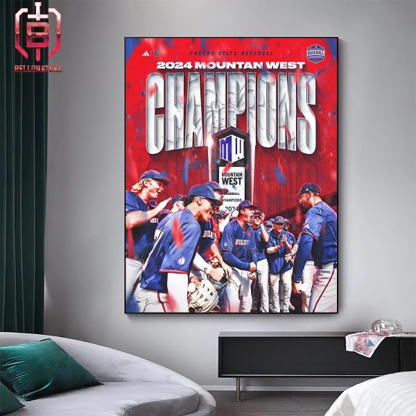 Fresno State Bulldogs Baseball Is The 2024 Moutain West Champions NCAA Men’s Baseball Home Decor Poster Canvas