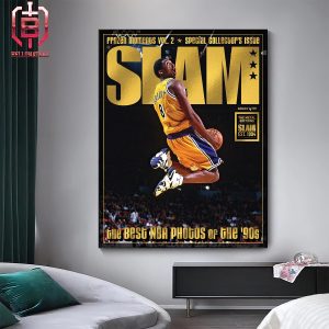 Gold Metal Best NBA Photos Of The 90s Kobe Bryant On The Slam Magazine Cover Home Decor Poster Canvas