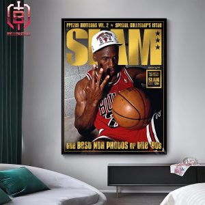 Gold Metal Best NBA Photos Of The 90s Michael Jordan On The Slam Magazine Cover Home Decor Poster Canvas