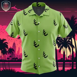 Green Pattern Saitama One Punch Man Beach Wear Aloha Style For Men And Women Button Up Hawaiian Shirt