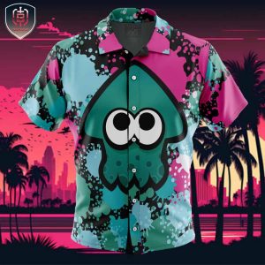 Green Squid Aloha Splatoon Beach Wear Aloha Style For Men And Women Button Up Hawaiian Shirt