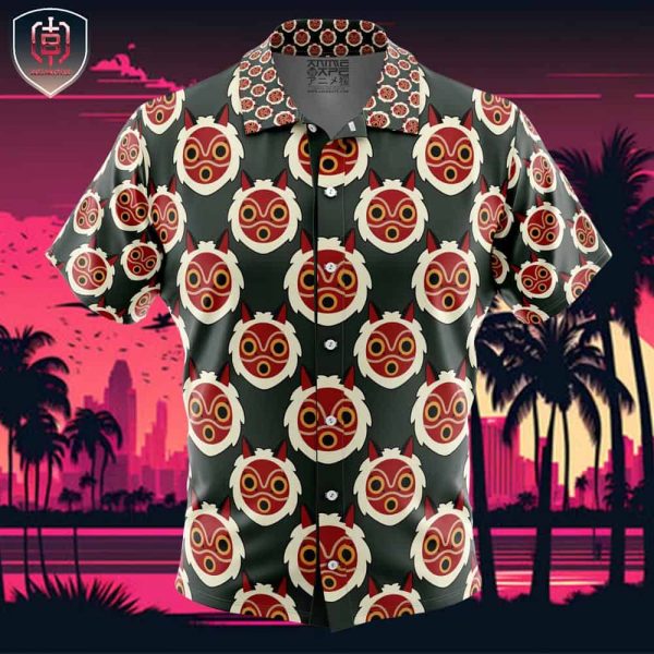 Himes Mask Princess Mononoke Beach Wear Aloha Style For Men And Women Button Up Hawaiian Shirt