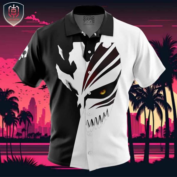 Ichigo Hollow Mask Bleach Beach Wear Aloha Style For Men And Women Button Up Hawaiian Shirt