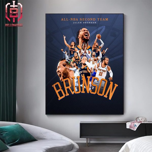 Jalen Brunson New York’s Point Guard Is Named On KIA All-NBA Second Team 2024 Home Decor Poster Canvas