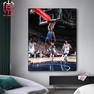 Jamal Murray Dunk Moments Nuggets Get The First Win In Series With Wolves Western Semifinals NBA Playoffs 2023-2024 Home Decor Poster Canvas