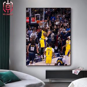 Jamal Murray Poster Dunk On Lebron James Nuggets Take The Series With Lakers Advanced To Round 2 NBA Playoffs Season 2023-2024 Home Decor Poster Canvas