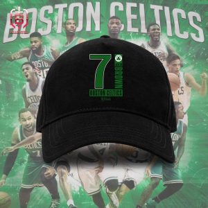 Jaylen Brown Black Boston Celtics 2024 NBA Finals Inbound Pass Name And Number Snapback Classic Hat Cap