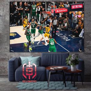 Jaylen Brown Bolck Nembhard Lead To White Clutch Shot Celtics Win ECF Champions NBA Finals 2024 Home Decor Poster Canvas