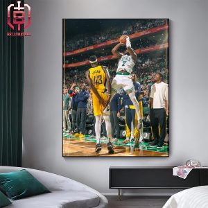Jaylen Brown Tie The Game For Celtics With Clutch Shot In Last Second Eastern Conference Final NBA Playoffs 2023-2024 Home Decor Poster Canvas