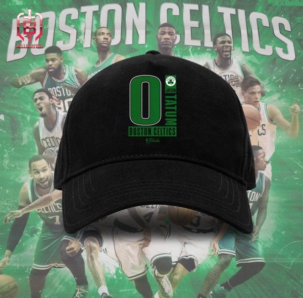 Jayson Tatum Black Boston Celtics 2024 NBA Finals Inbound Pass Name And Number Snapback Classic Hat Cap