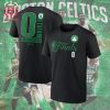 Jaylen Brown Black Boston Celtics 2024 NBA Finals Inbound Pass Name And Number Two Sides Unisex T-Shirt