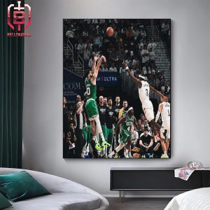 Jayson Tatum Shooting Form Celtics Lead 3-1 In Series With Cavaliers Eastern Semifinals NBA Playoffs 2023-2024 Home Decor Poster Canvas