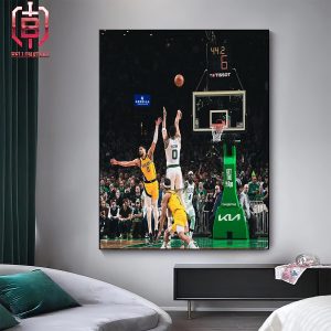 Jayson Tatum With The Clutch Three Points Game Winner In OT For Celtics Eastern Conference Final NBA Playoffs 23-24 Home Decor Poster Canvas
