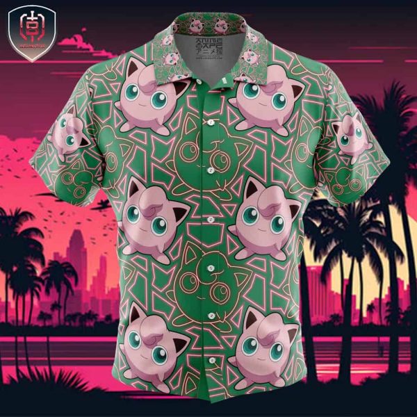 Jigglypuff Pokemon Beach Wear Aloha Style For Men And Women Button Up Hawaiian Shirt