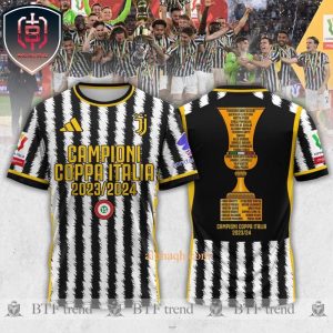 Juventus 15 Campioni Coppa Italia 2023-2024 Champions Juventus All Member List 3D All Over Print Shirt