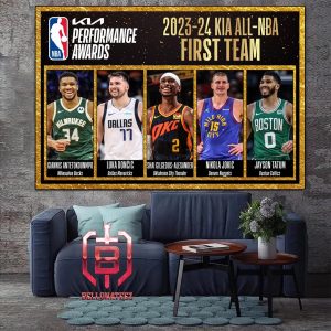KIA-NBA Performance Awards Introducing The 2023-24 Kia All-NBA First Team Home Decor Poster Canvas
